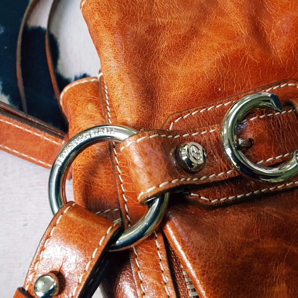 Francesco Biasia, Leather Satchel, Cognac - Picture 3 of 8